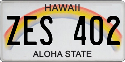 HI license plate ZES402