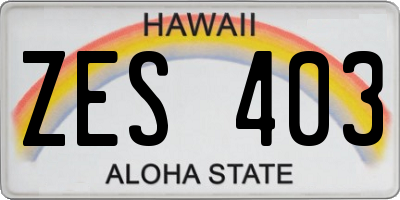 HI license plate ZES403