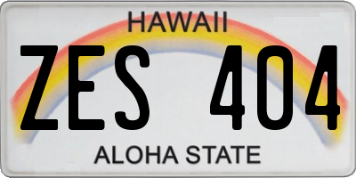 HI license plate ZES404