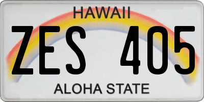 HI license plate ZES405