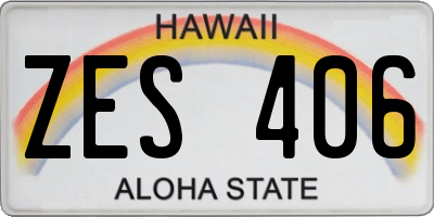 HI license plate ZES406