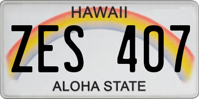 HI license plate ZES407