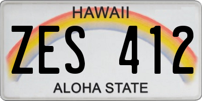 HI license plate ZES412