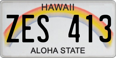 HI license plate ZES413