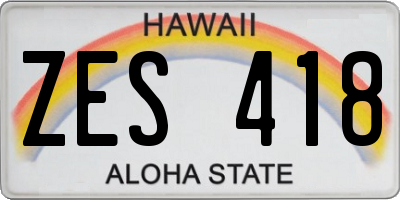 HI license plate ZES418