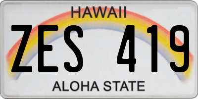 HI license plate ZES419