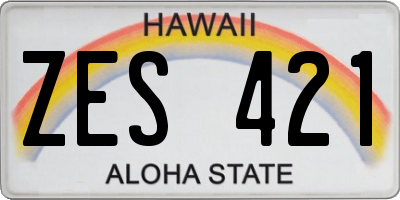 HI license plate ZES421