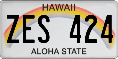HI license plate ZES424