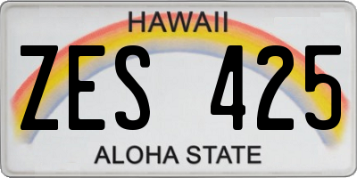 HI license plate ZES425