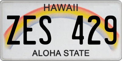 HI license plate ZES429