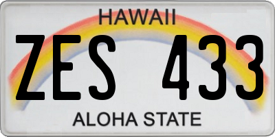 HI license plate ZES433
