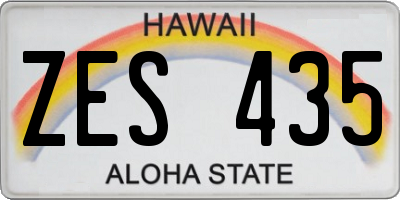 HI license plate ZES435