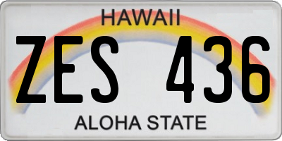 HI license plate ZES436