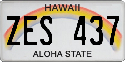HI license plate ZES437