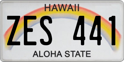 HI license plate ZES441