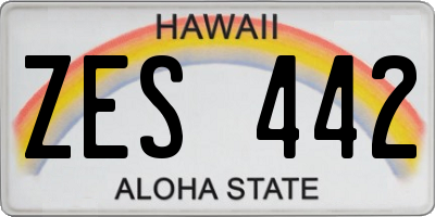 HI license plate ZES442