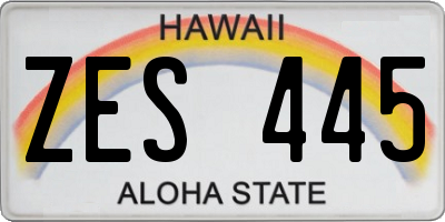 HI license plate ZES445