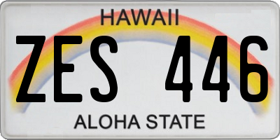 HI license plate ZES446