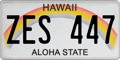 HI license plate ZES447