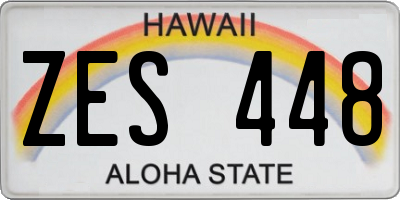 HI license plate ZES448