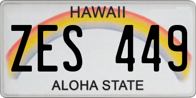 HI license plate ZES449