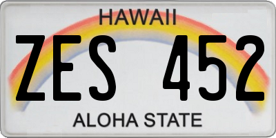 HI license plate ZES452