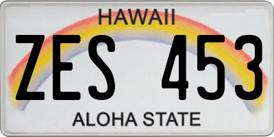 HI license plate ZES453