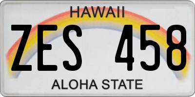 HI license plate ZES458
