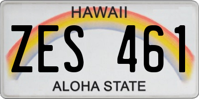 HI license plate ZES461
