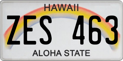 HI license plate ZES463