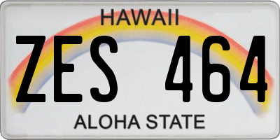 HI license plate ZES464