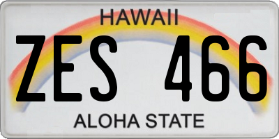 HI license plate ZES466