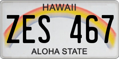 HI license plate ZES467