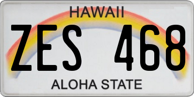 HI license plate ZES468