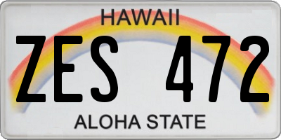 HI license plate ZES472