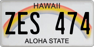 HI license plate ZES474