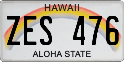 HI license plate ZES476