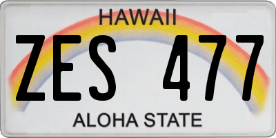 HI license plate ZES477
