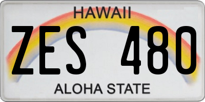 HI license plate ZES480
