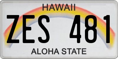 HI license plate ZES481