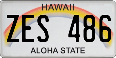 HI license plate ZES486