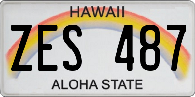 HI license plate ZES487