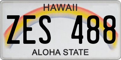 HI license plate ZES488