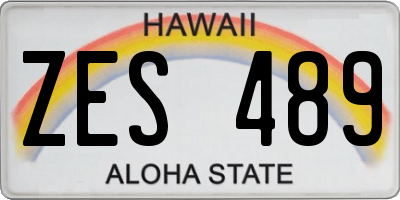HI license plate ZES489