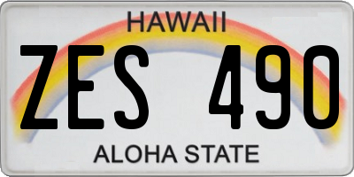 HI license plate ZES490