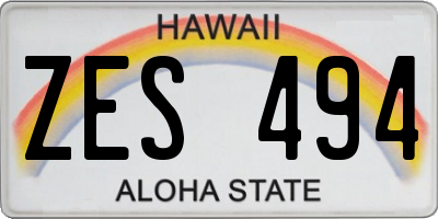 HI license plate ZES494