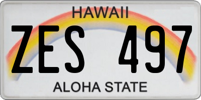 HI license plate ZES497