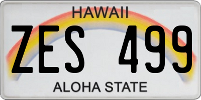 HI license plate ZES499