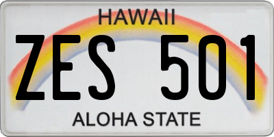 HI license plate ZES501