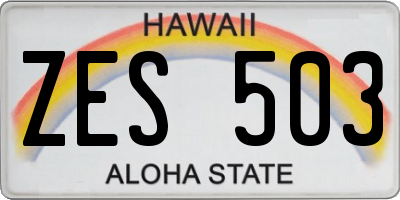 HI license plate ZES503